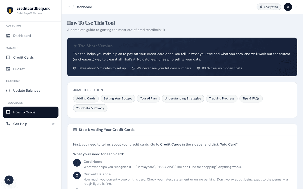How-to guide page showing table of contents and step-by-step instructions